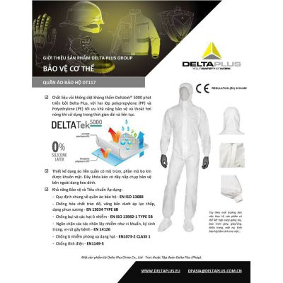 Quần áo chống hóa chất Deltaplus DT117